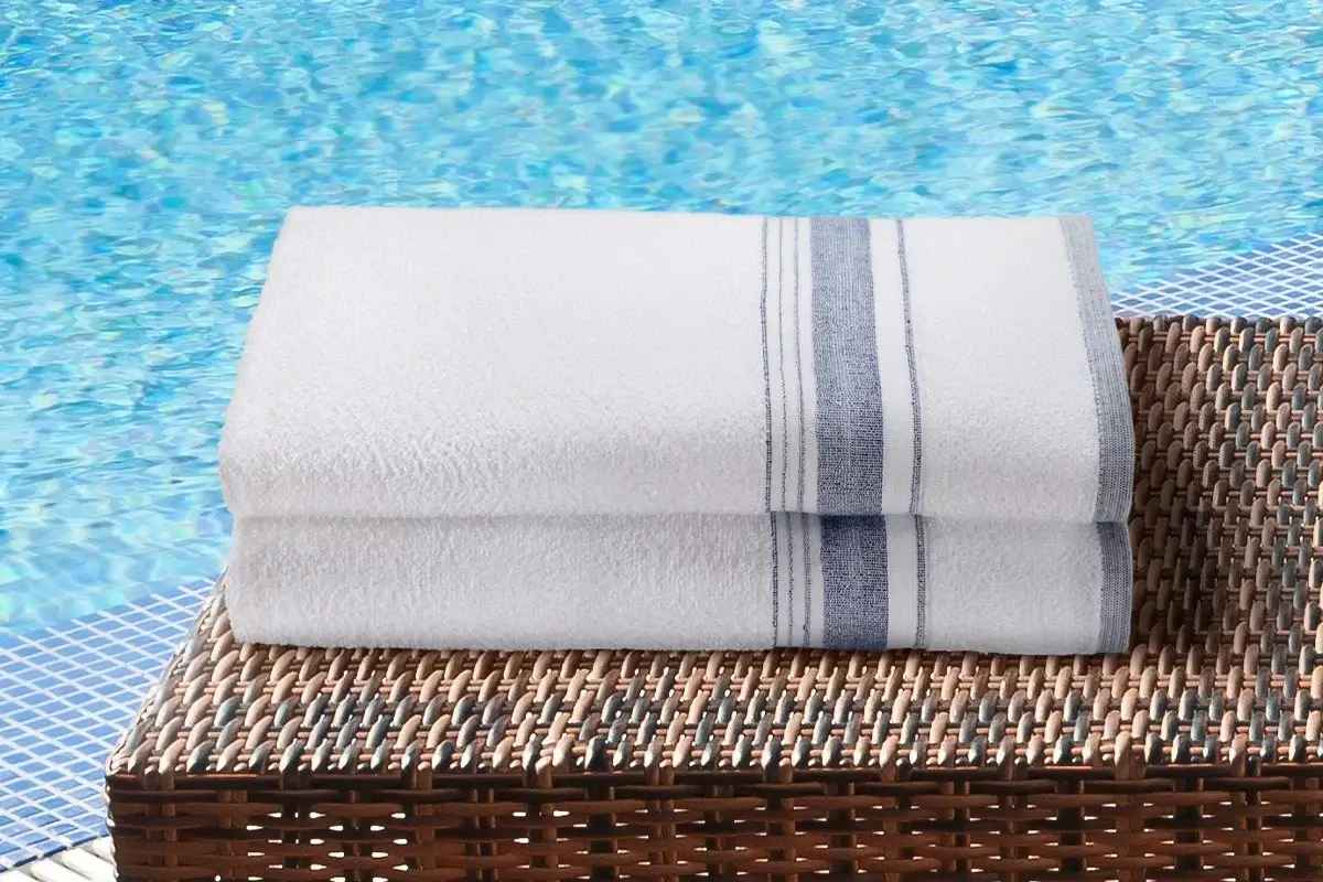 Blue Trim Pool Towel