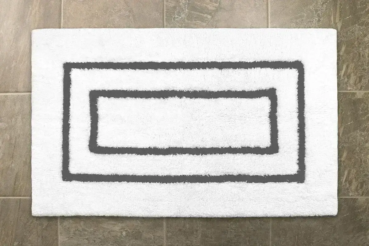 Grey Frame Bath Rug