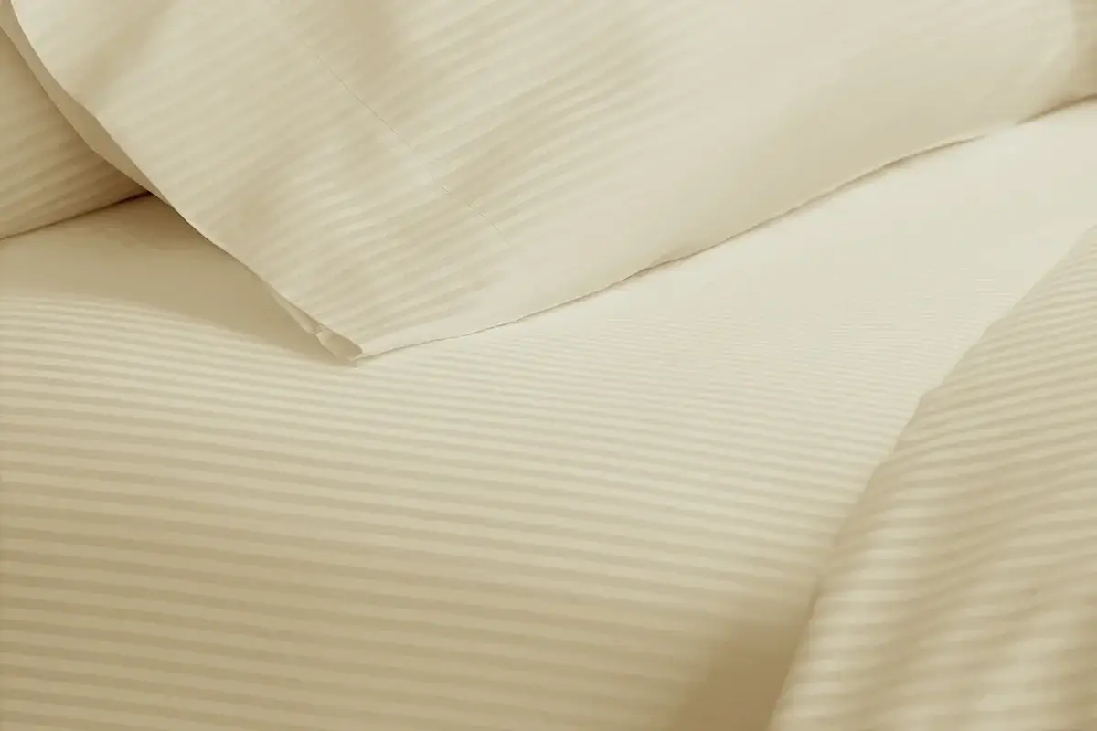 Ivory Stripe Fitted Sheet