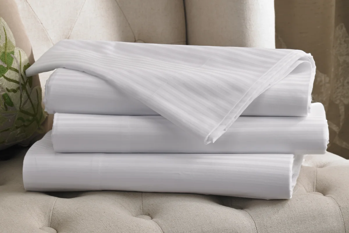 White Stripe Flat Sheet